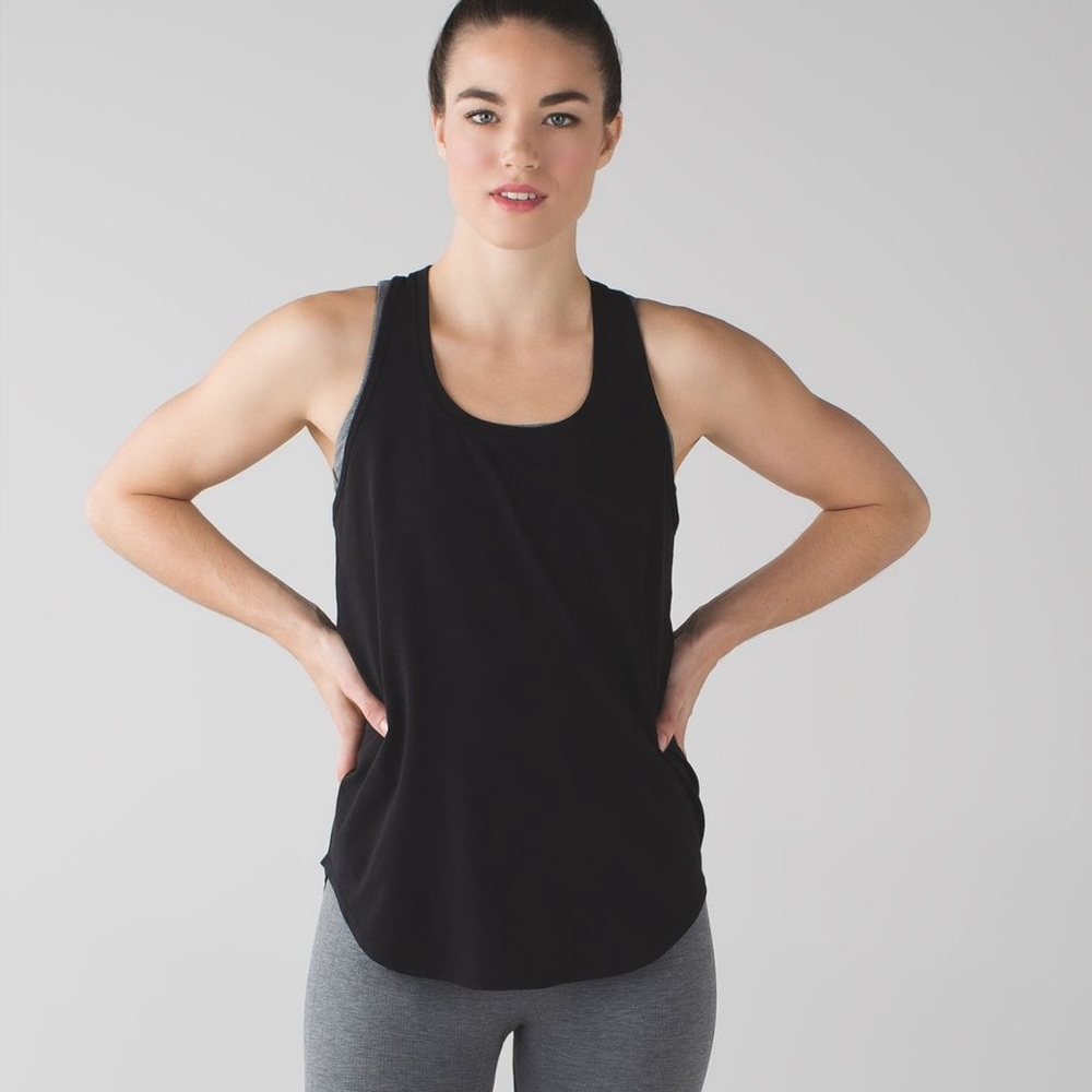 Lululemon Soft Yogi Racer Back Tank Top With Front Pocket Size 6